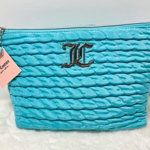 Juicy Couture TEAL Travel Cosmetic Makeup Bag Set‎ NEW